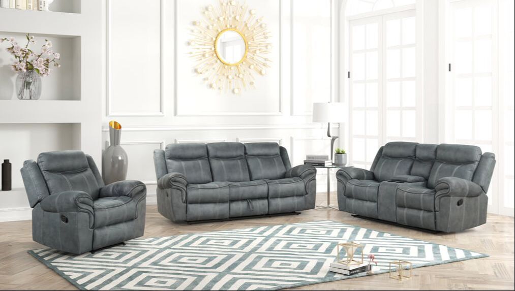Andres Grey - 3pc Reclining Living Room Set (HH)