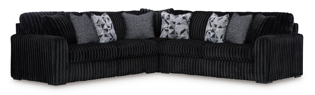 Ashley Black 3PC L Shape Sectional (HH)