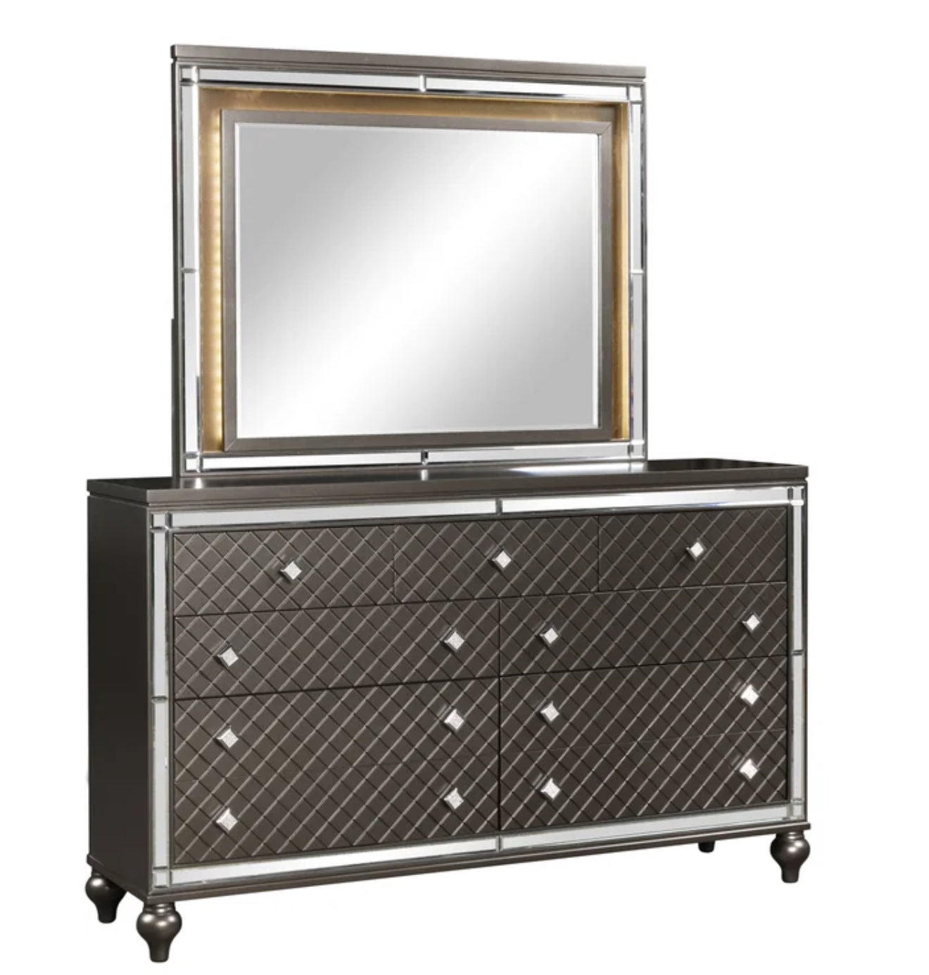 Stars Charcoal - 5PC Bedroom Set Queen, King (HH)
