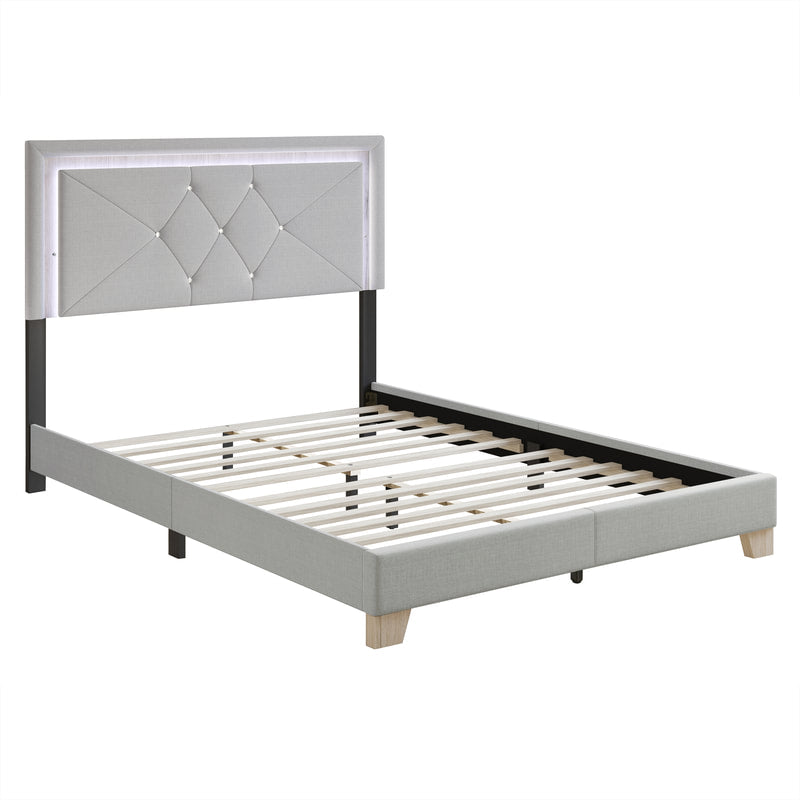HH855 Silver Platform Bed - Twin, Full, Queen, King (HH)