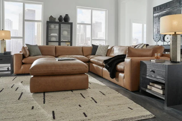 Ashley 5PC Genuine Leather Sectional Set (HH)