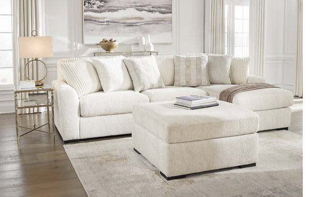 Ashley Ivory Sectional with Ottoman