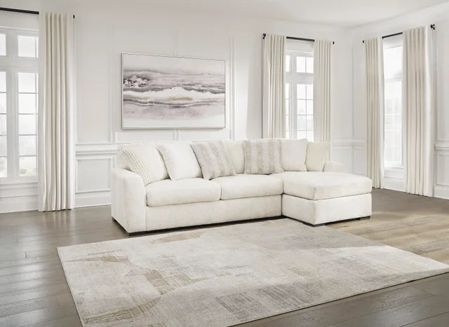 Ashley Ivory Sectional with Ottoman