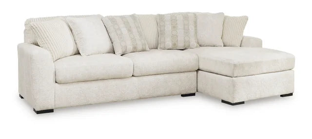 Ashley Ivory Sectional with Ottoman