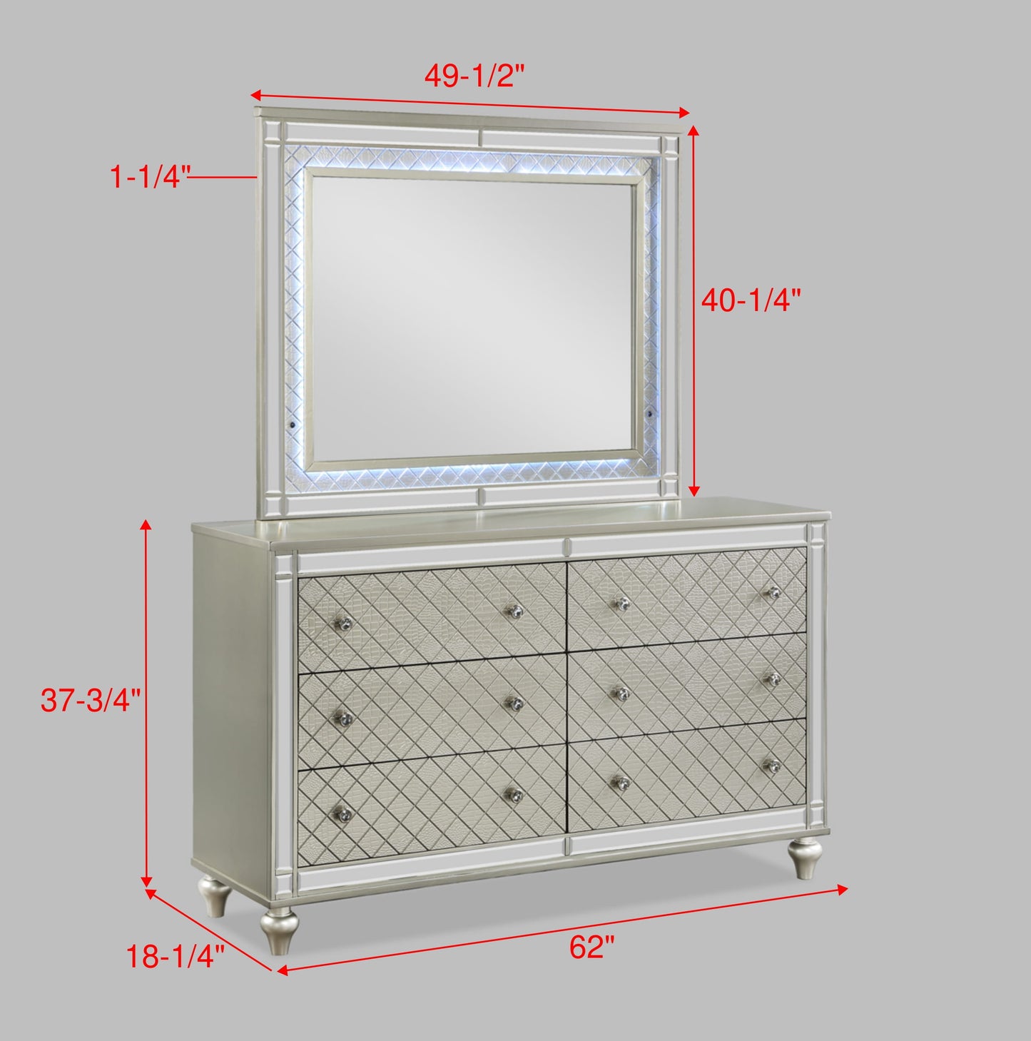 CRISTIAN BEDROOM GROUP (CHAMPAGNE) (CM)