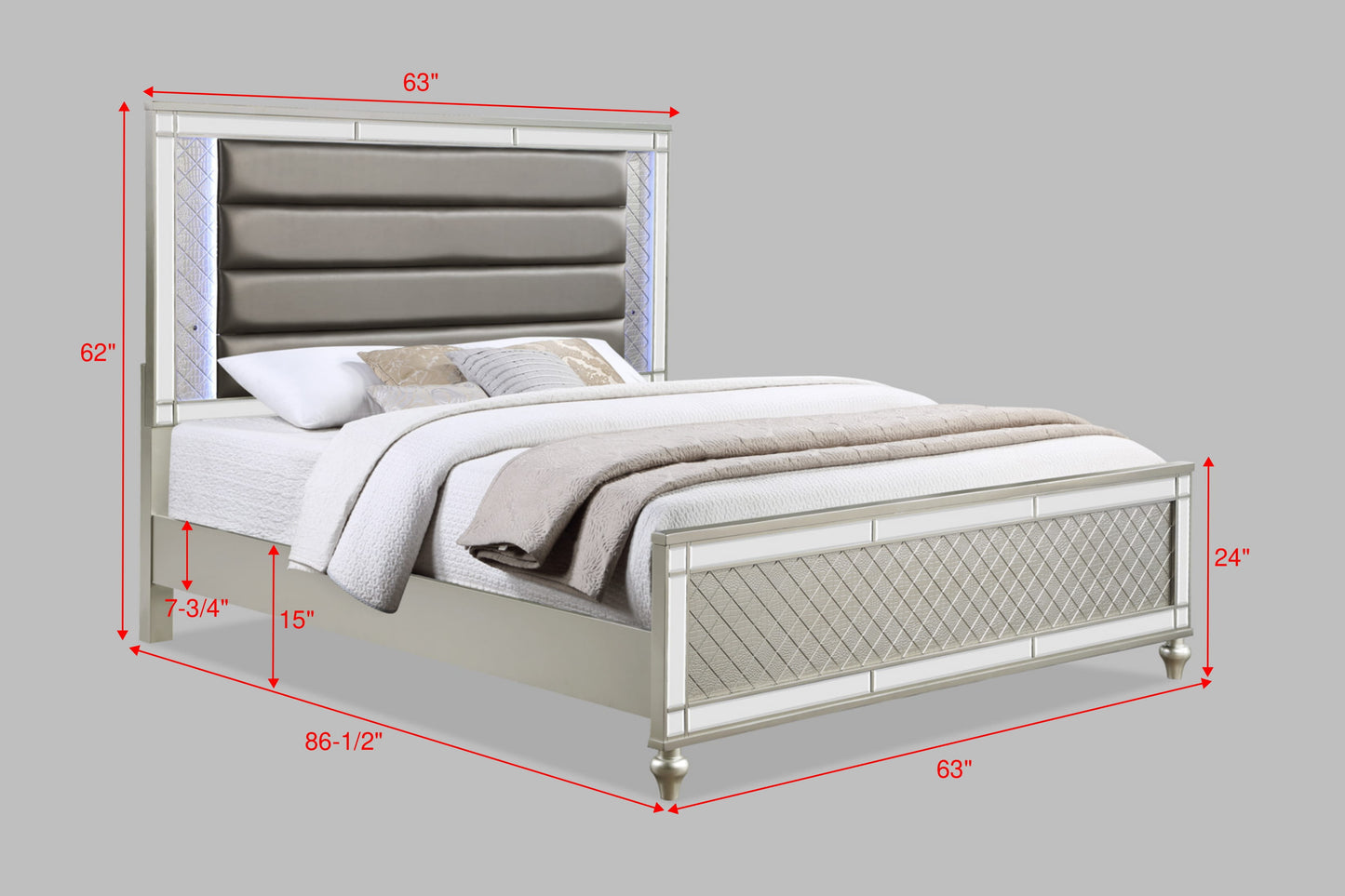 CRISTIAN BEDROOM GROUP (CHAMPAGNE) (CM)