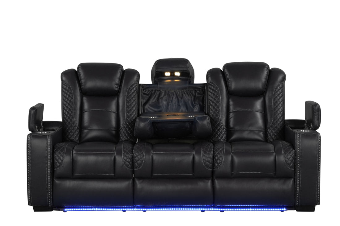 STEFANO20 Black 3PC Reclining Set