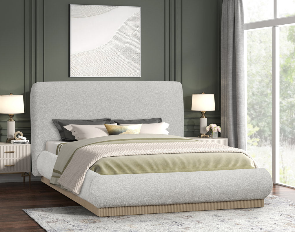 Annie Beige Platform Bed - Queen, King (HH)