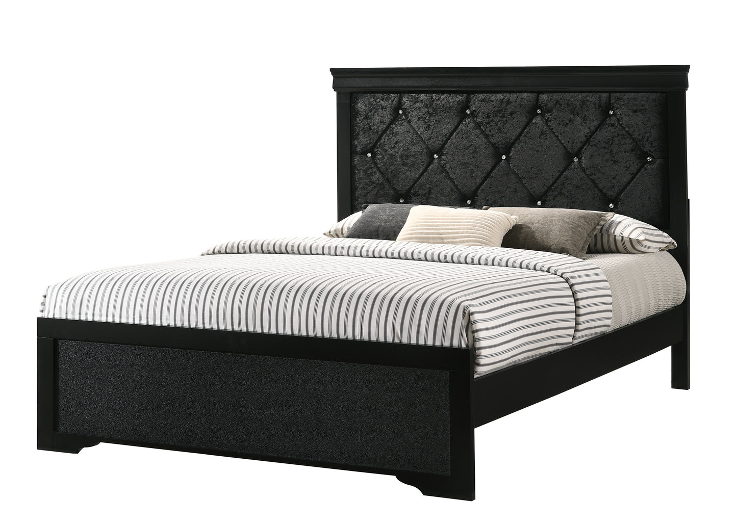 AMALIA BLACK BED WITH FREE CHEST (CM)