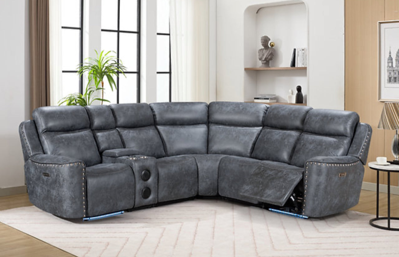 Romi Sectional Recliner (Grey) (NE)