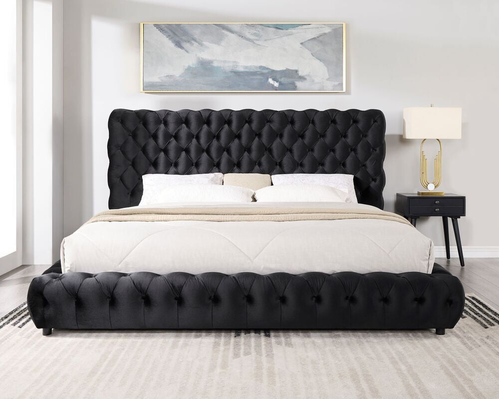 Dream Black Platform Bed - Queen, King (HH)