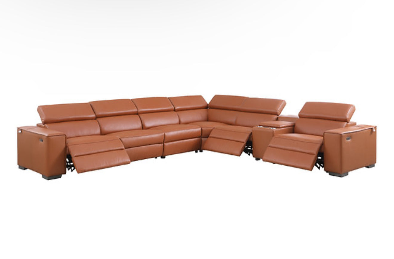 7Pcs Picasso Reclining Sectional (Carmel 3 Power) (NE)