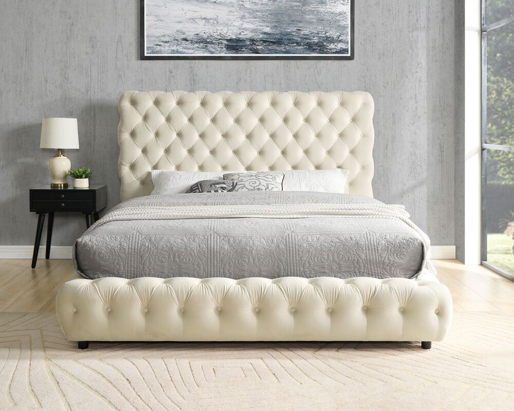 Dream Beige Platform Bed - Queen, King (HH)