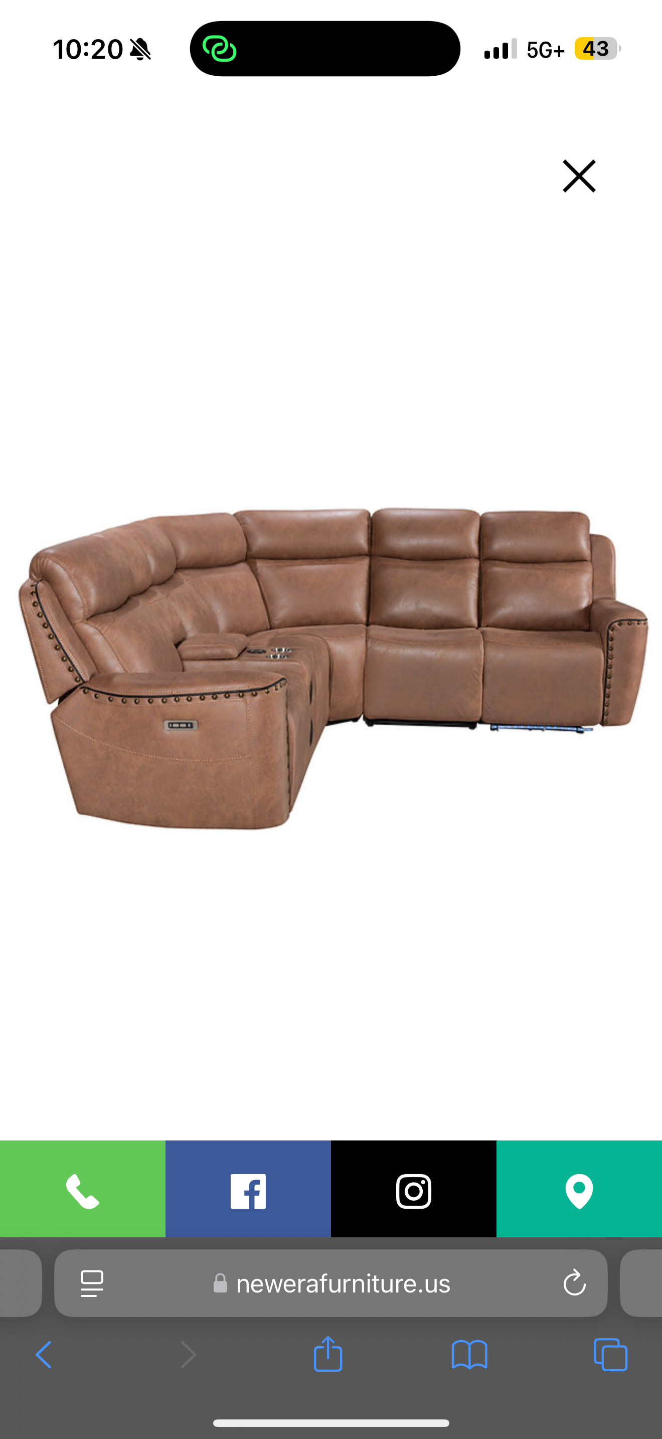 Romi Sectional Reclining (Brown) (NE)