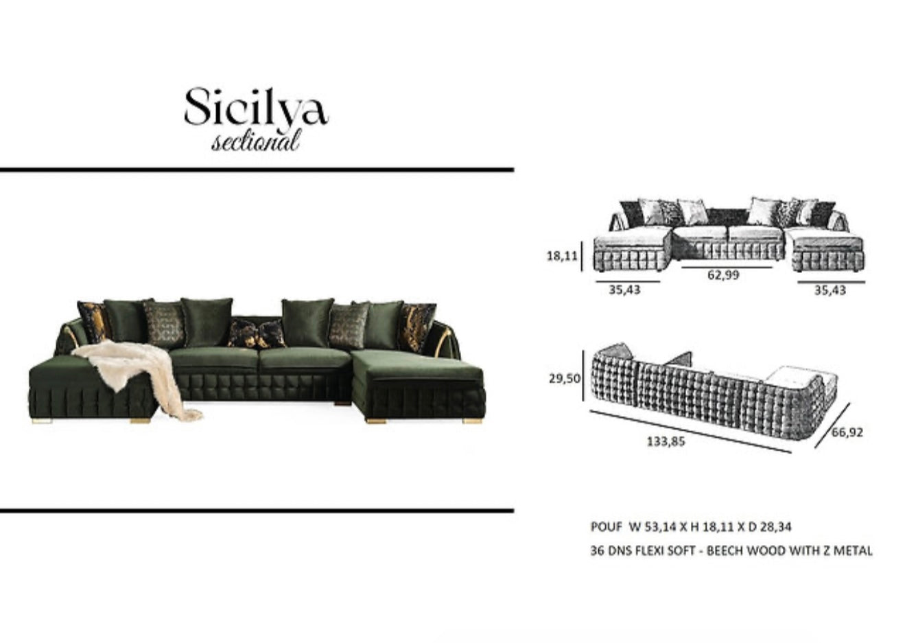 Sicilya Sectional (Rust Orange) (NE)