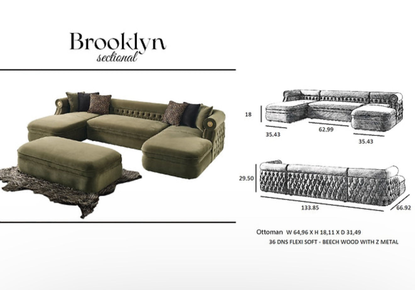 Brooklyn Sectional (Green) (NE)