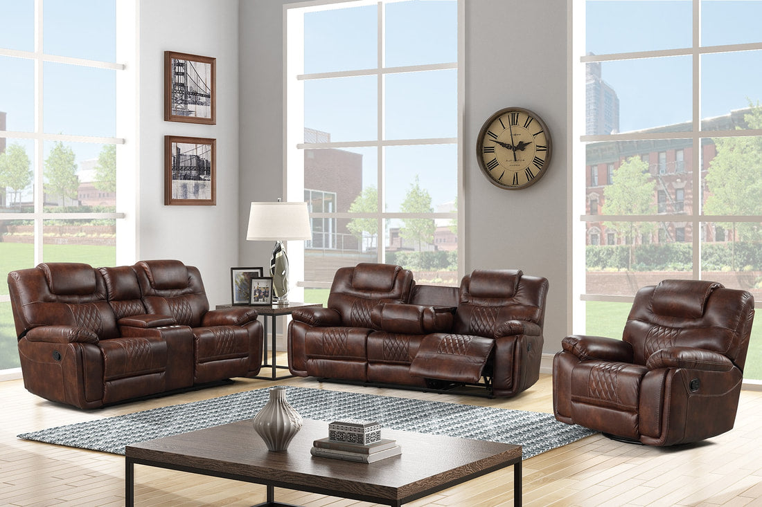 Galveston Brown - 3PC OVERSIZED Reclining Set (HH)