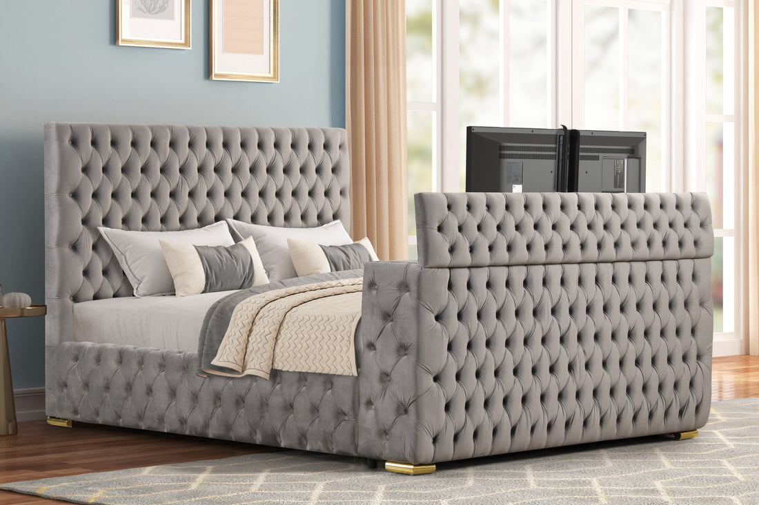 Future Gray Platform Bed - Queen, King (HH)