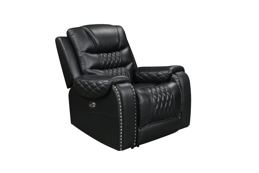 Harley Black Power - TOP GRAIN LEATHER Reclining Set (HH)