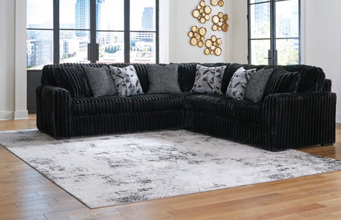 Ashely Midnight Madness 3pcs Sectional (NE)