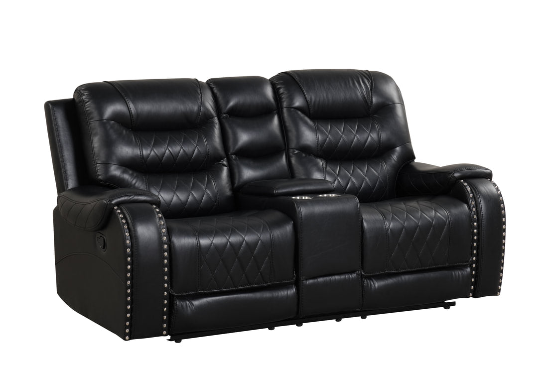 Ashley2001 Black OVERSIZED 2PC Reclining Set (SOFA AND LOVESEAT ONLY) (HH)