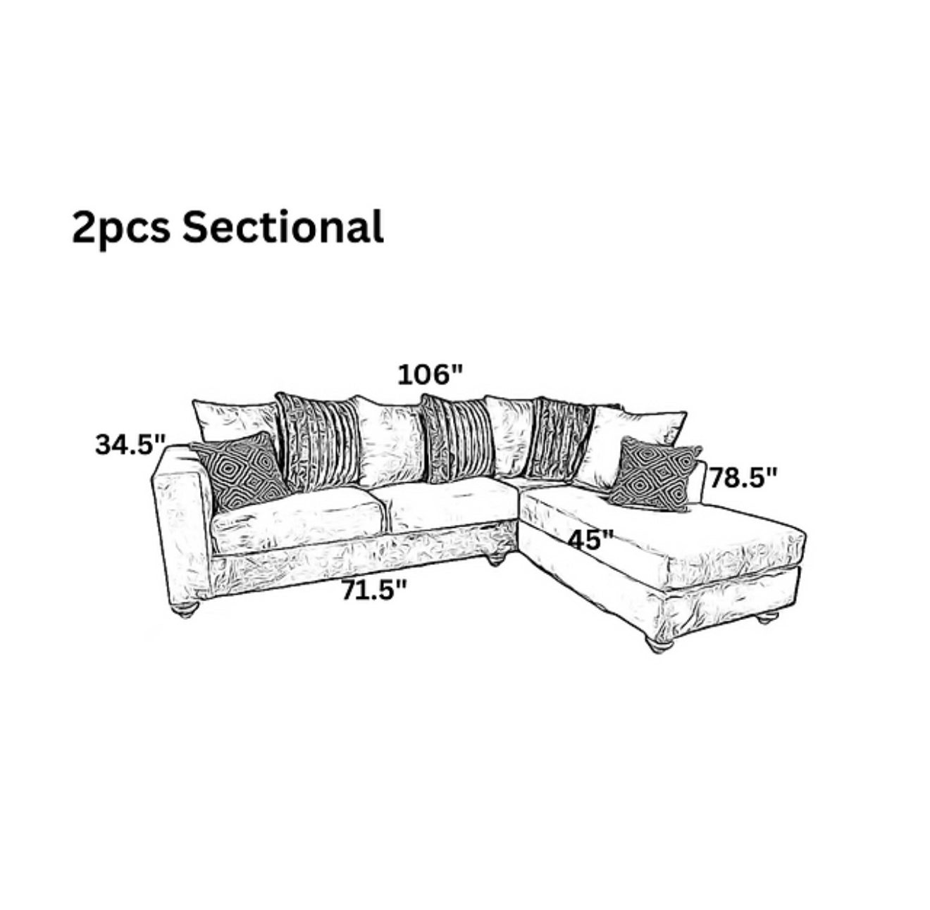 Rivera Sectional (Grey) (NE)