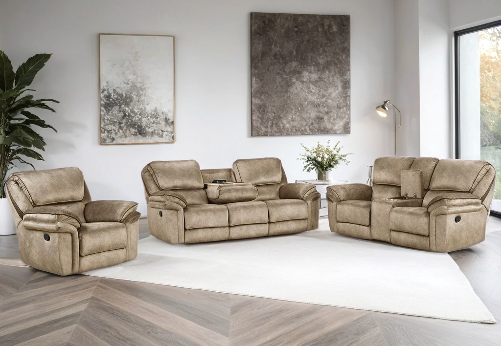 Perry Brown - 3PC OVERSIZED Reclining Set (HH)