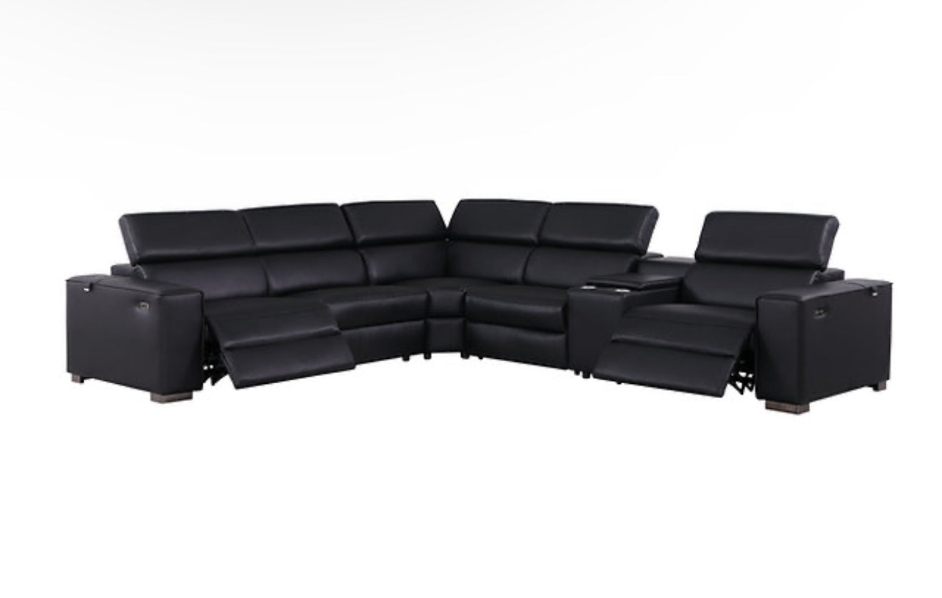 6Pcs Picasso Reclining Sectional (Black 2 Power) (NE)