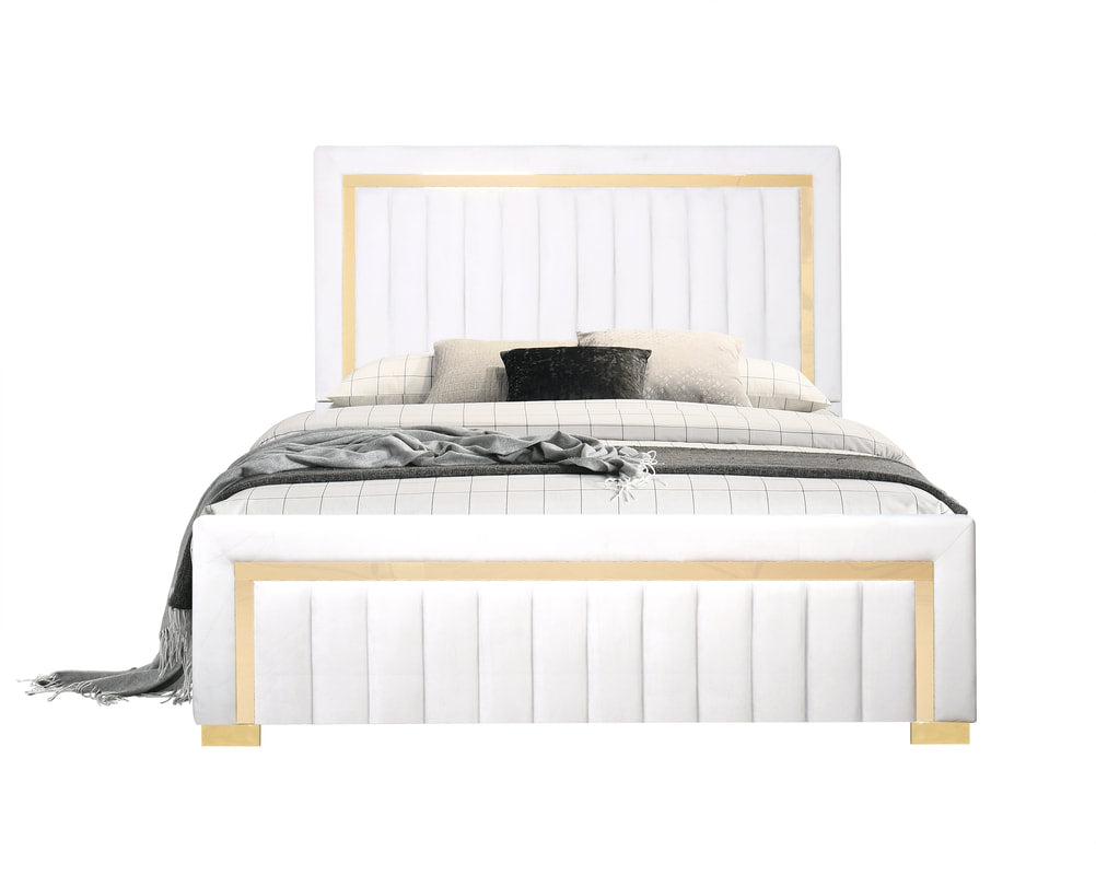White & Gold Bed (HH)