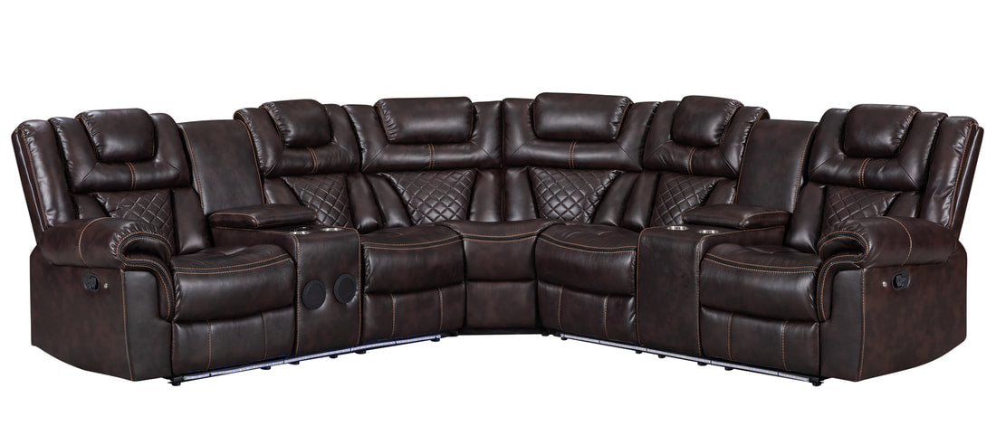 Alexa2023 Brown Reclining Sectional (HH)