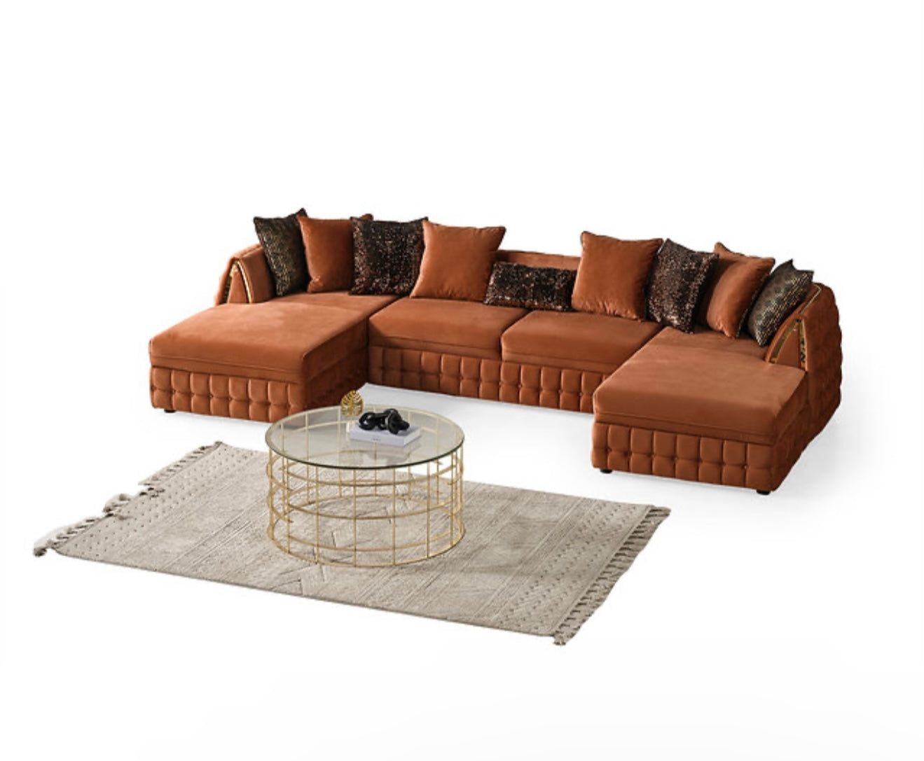 Sicilya Sectional (Rust Orange) (NE)