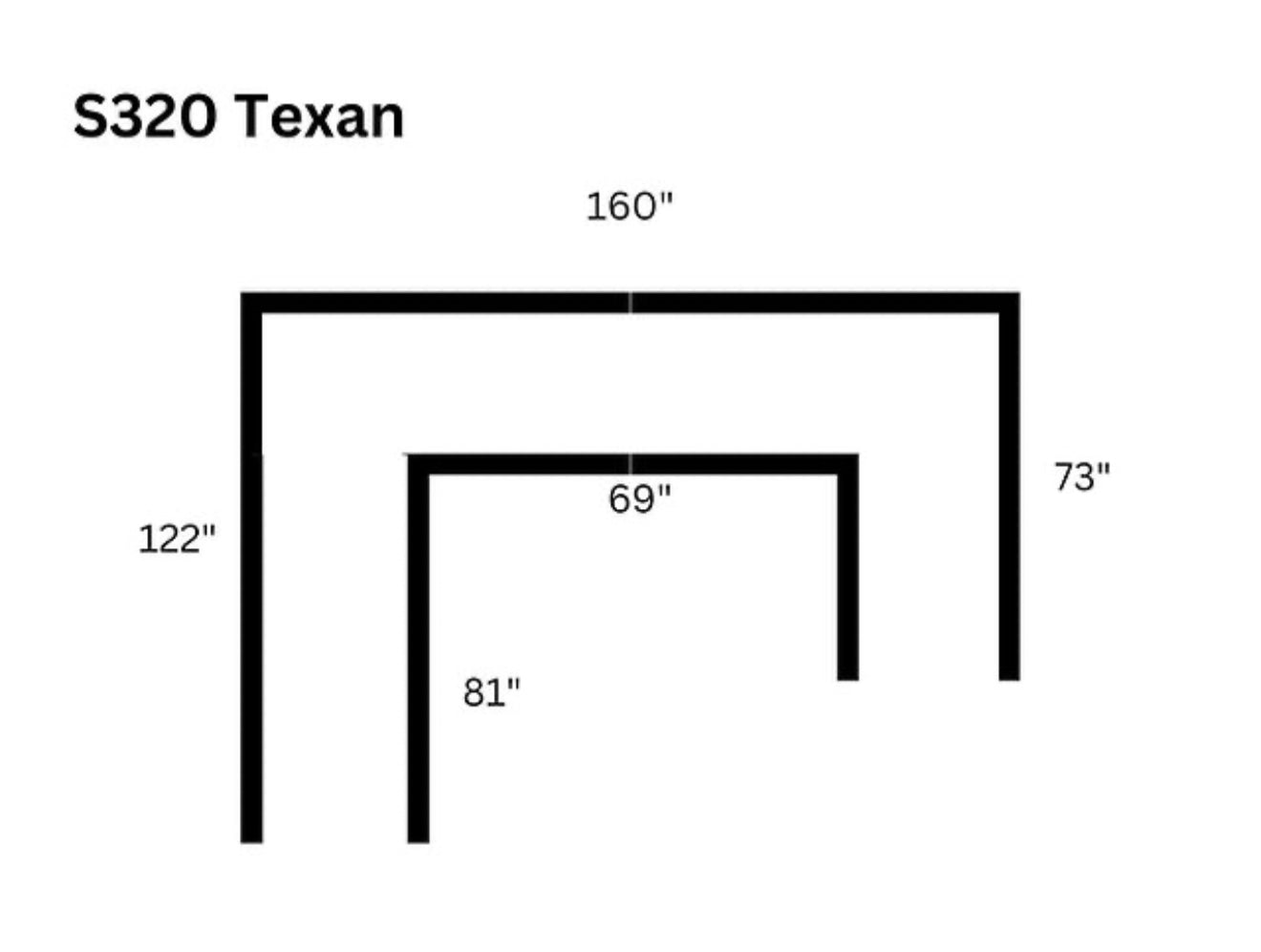 Texan 4pcs Sectional (Black) (NE)