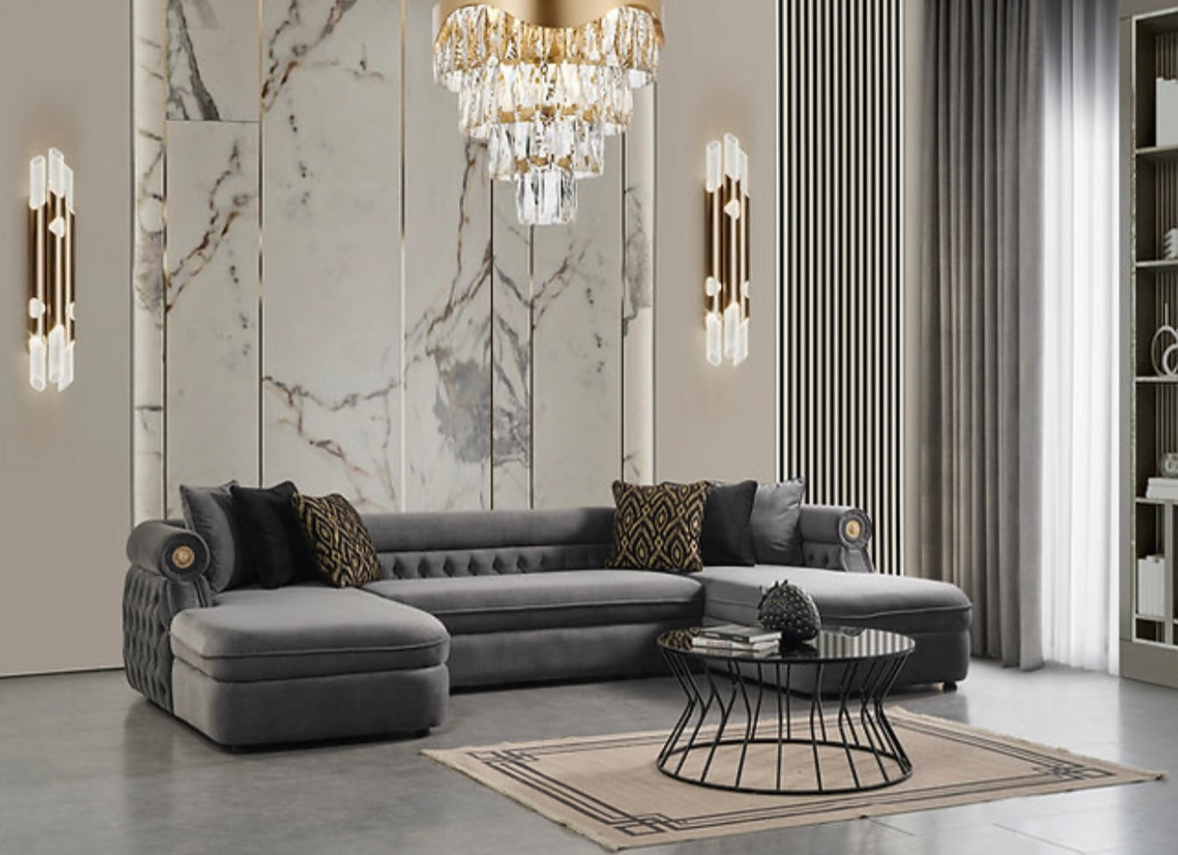 Brooklyn Sectional (Grey) (NE)