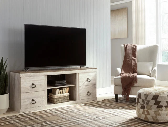 EW0267-268 - TV Stand 60" (Whitewash) (HH)