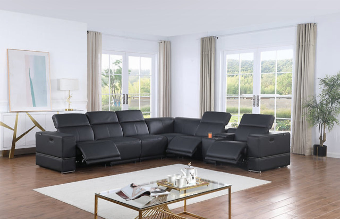 7pcs Franco Sectional Reclining (DK. Navy 3 Power) (NE)