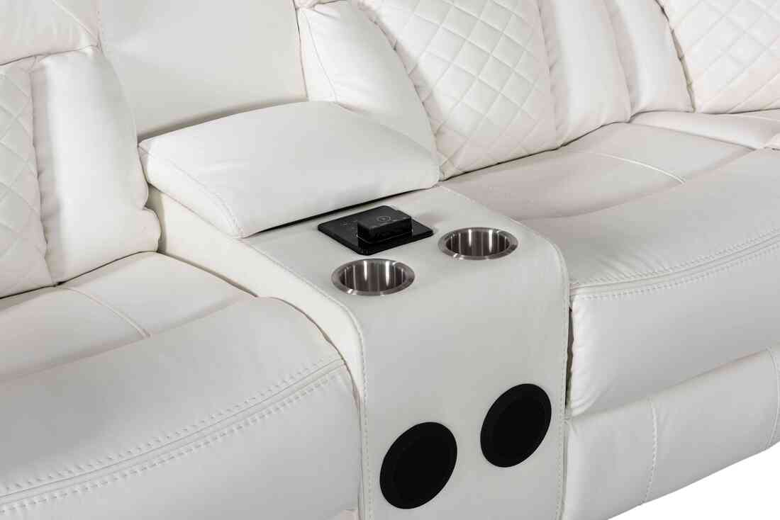 Alexa2023 White Reclining Sectional (HH)