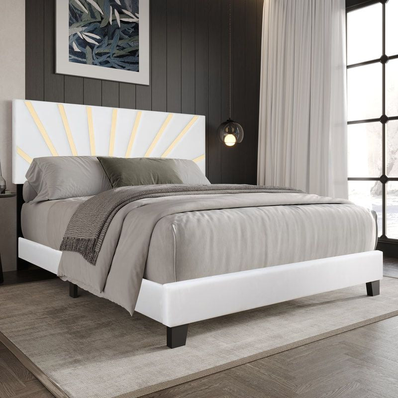 Nico White Platform Bed (HH)