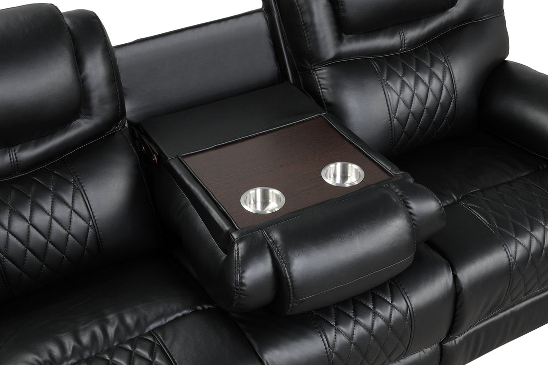 Galveston Black - 3PC OVERSIZED Reclining Set (HH)
