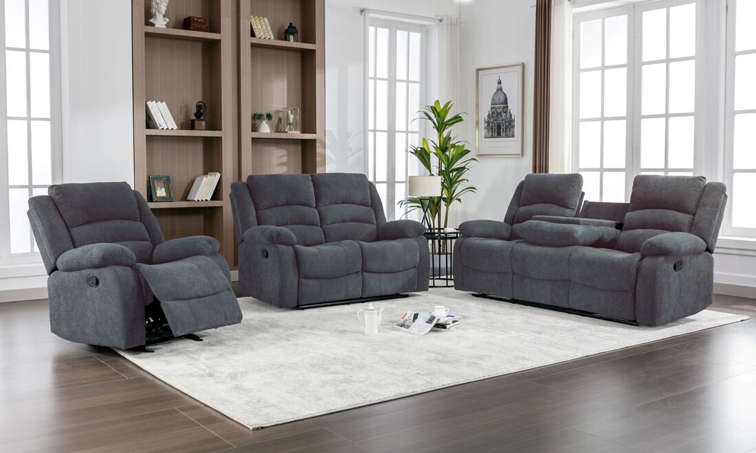 Dynamo2-CHARCOAL 3PC Reclining Set (HH)