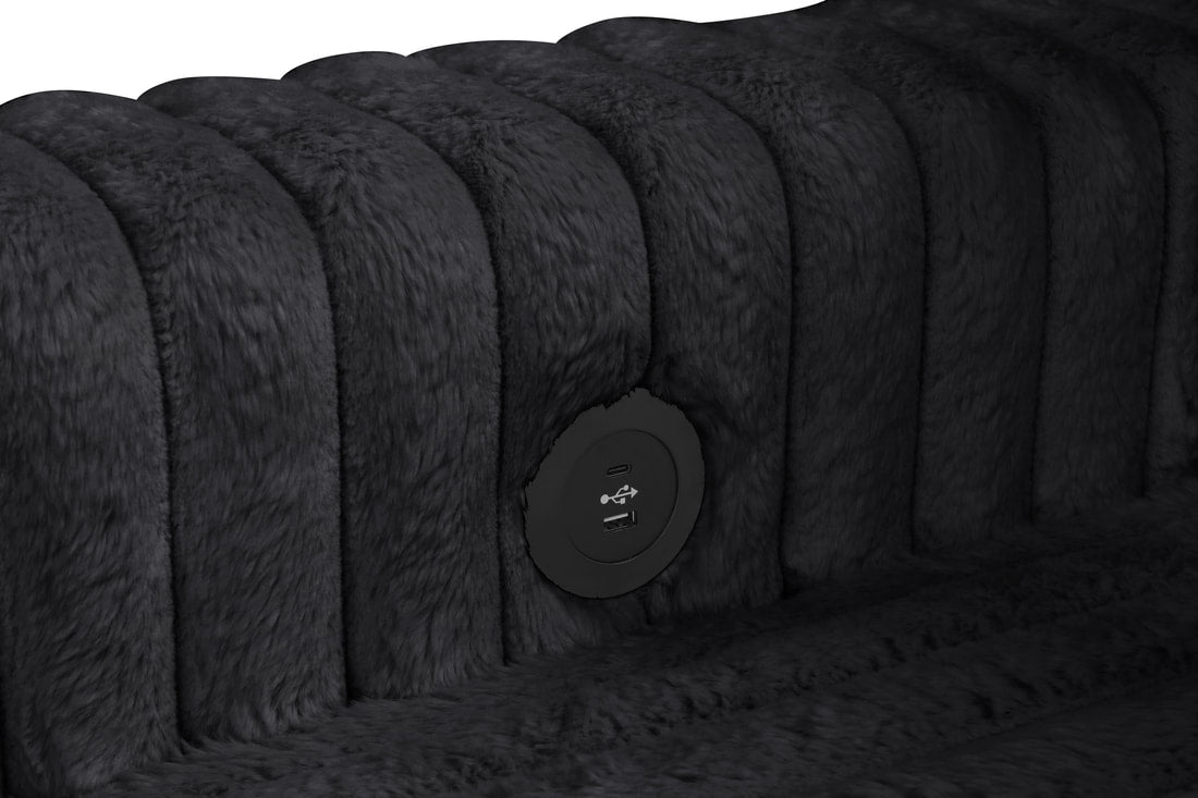 Forever Black Sectional With Pull-Out Bed (HH)