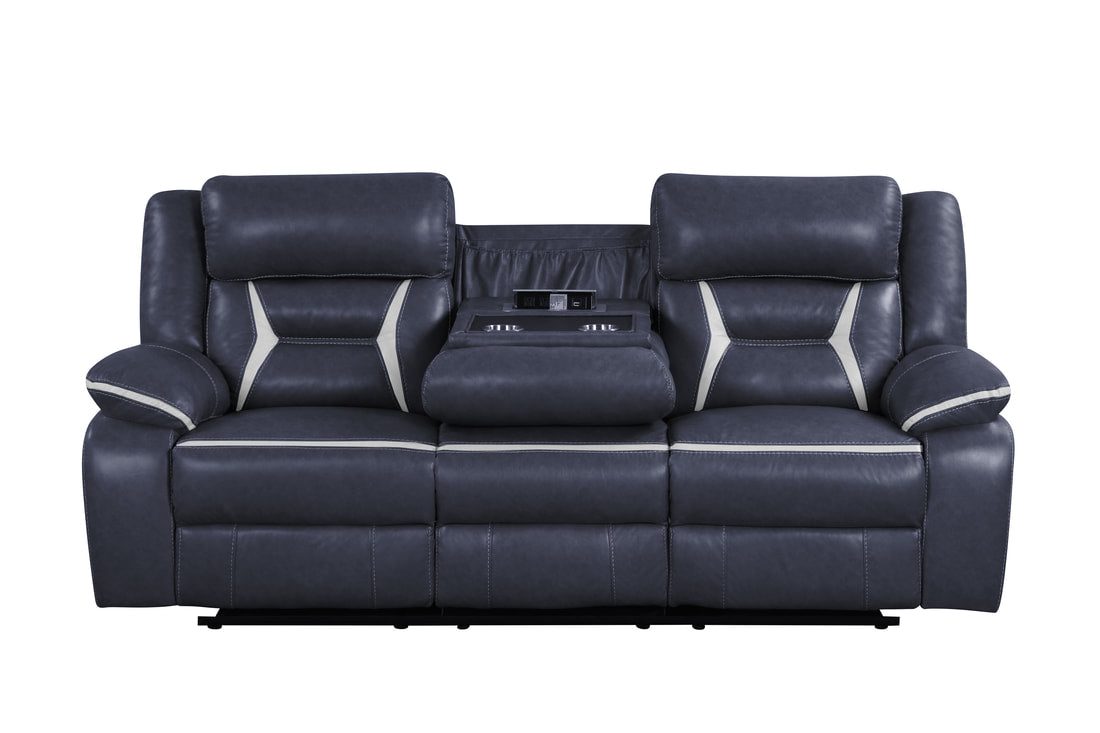 Luka30 Blue OVERSIZED 3PC Reclining Set (HH)