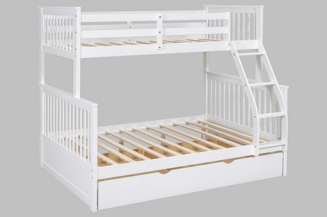 BB21 Twin/Full Bunk Bed w/Twin Trundle White (HH)
