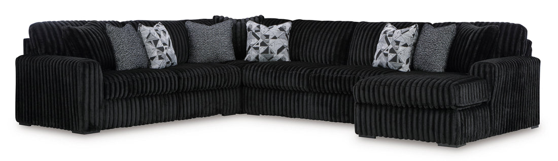 Ashley Black 4PC Oversized Sectional (HH)