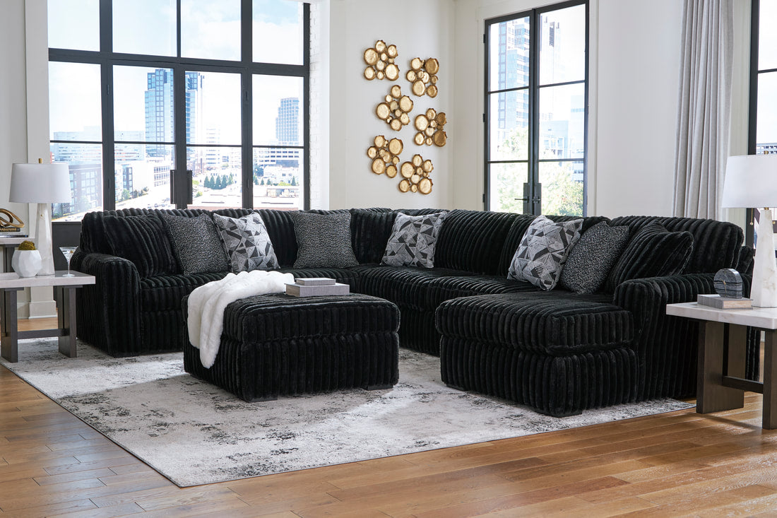 Ashley Black 4PC Oversized Sectional (HH)