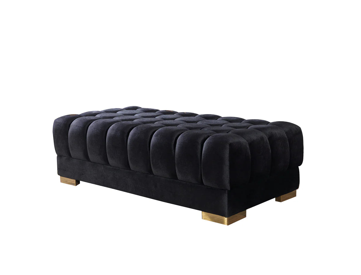 Ariana Black Velvet Double Chaise 138" Sectional (N)