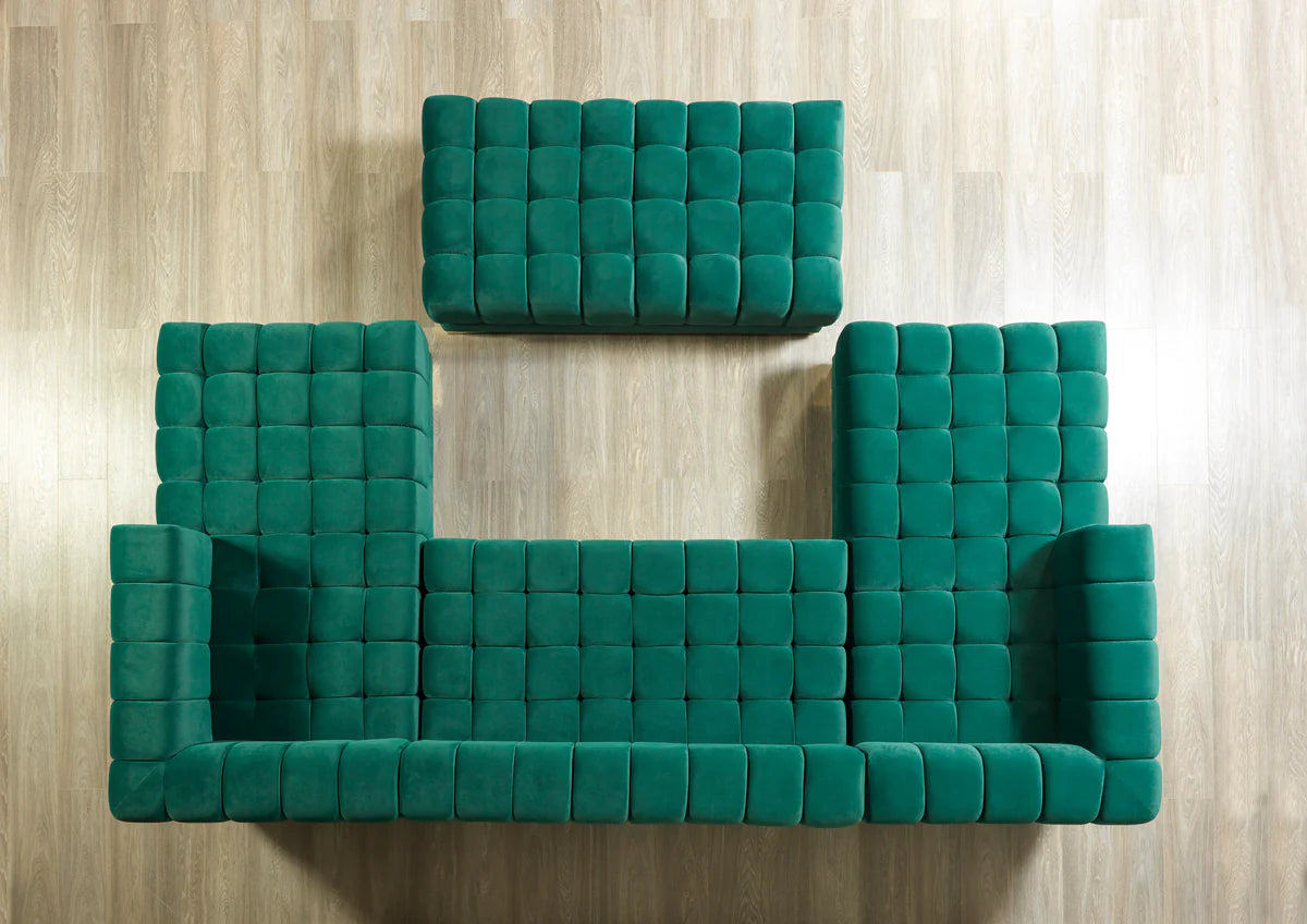 Ariana Green Velvet Double Chaise 138" Sectional (N)