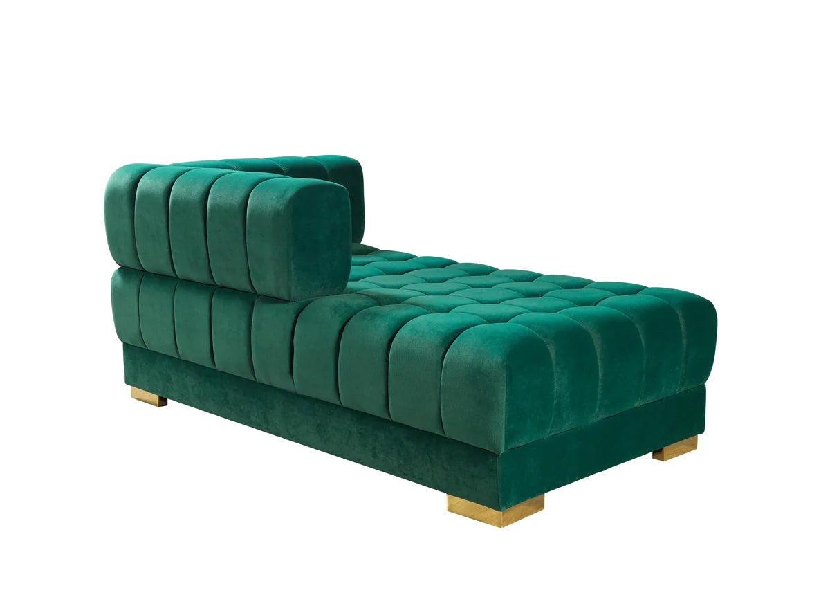 Ariana Green Velvet Double Chaise 138" Sectional (N)