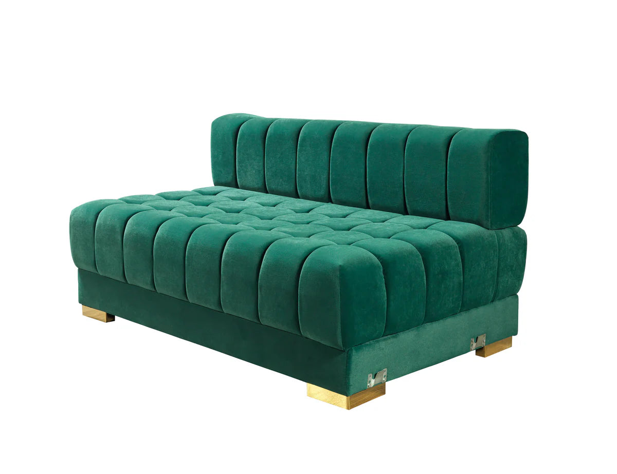 Ariana Green Velvet Double Chaise 138" Sectional (N)