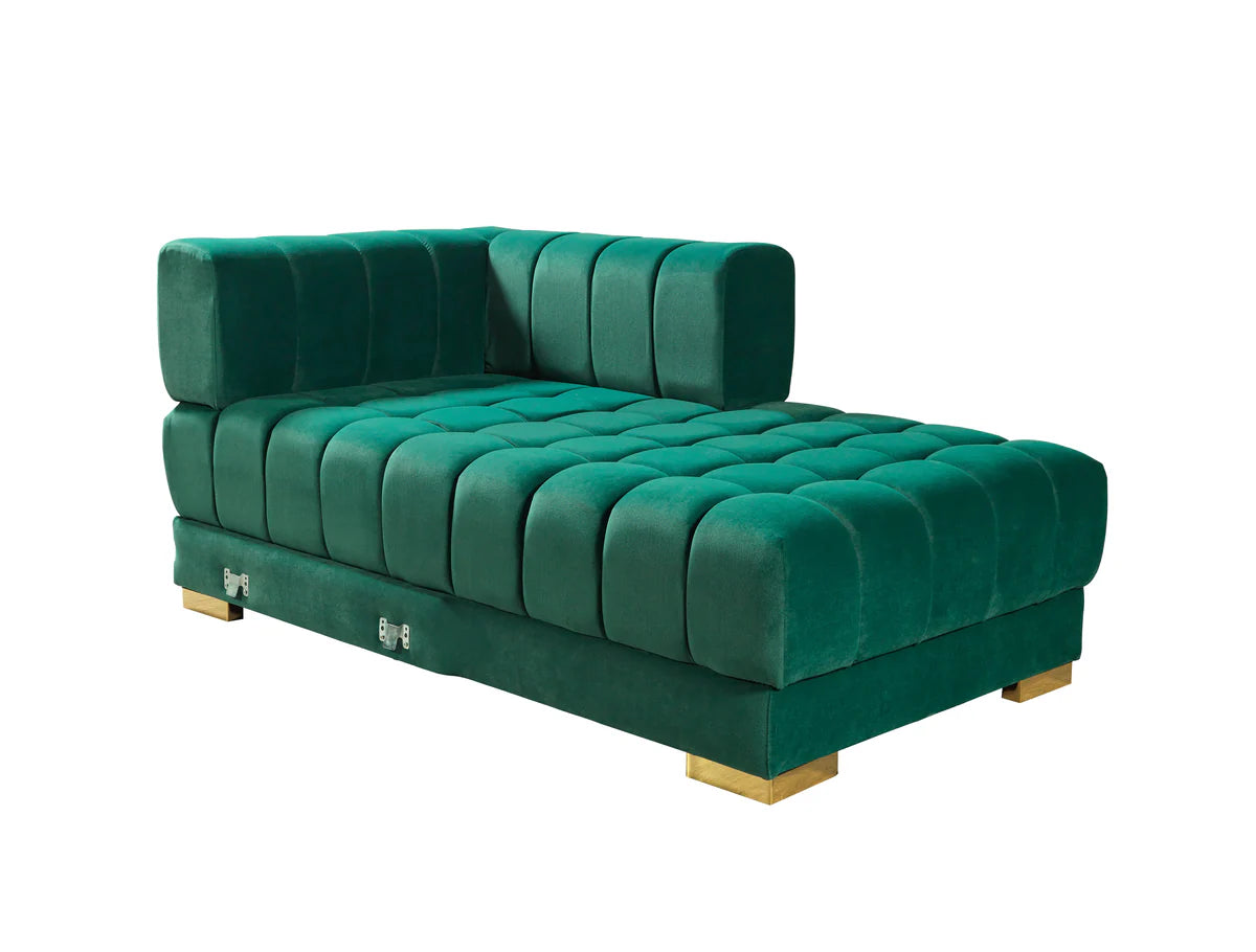 Ariana Green Velvet Double Chaise 138" Sectional (N)