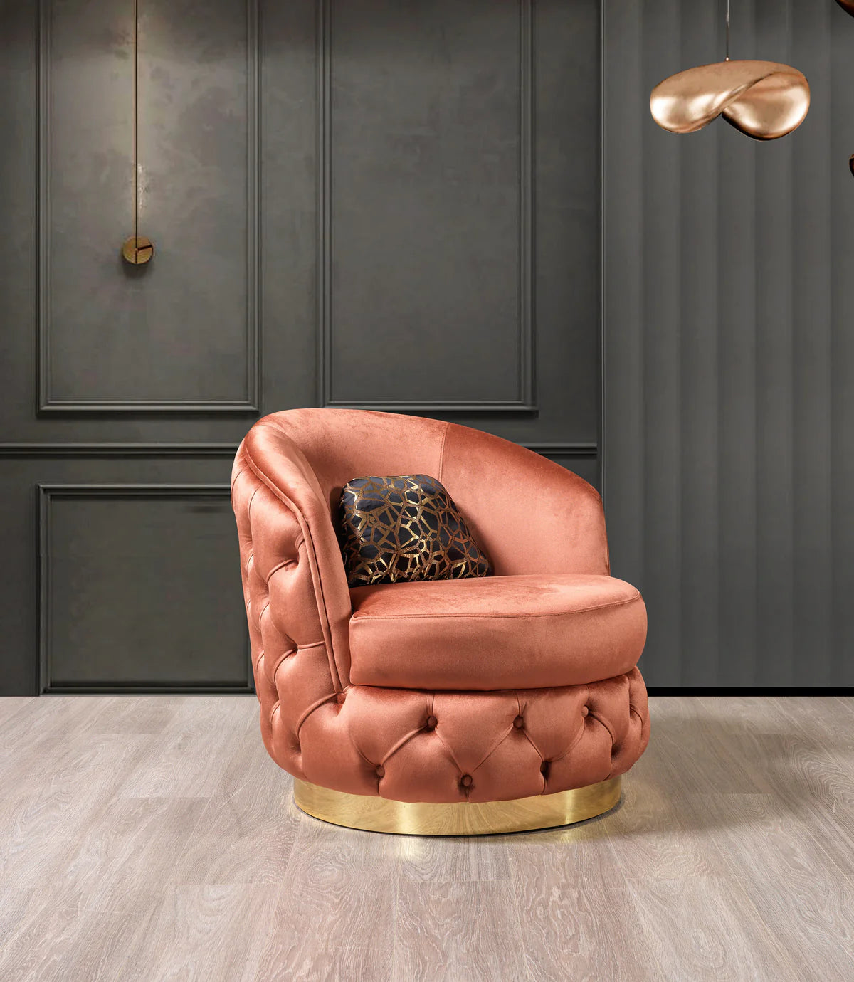 Lupino Orange Velvet Sofa 95" & Loveseat 82"